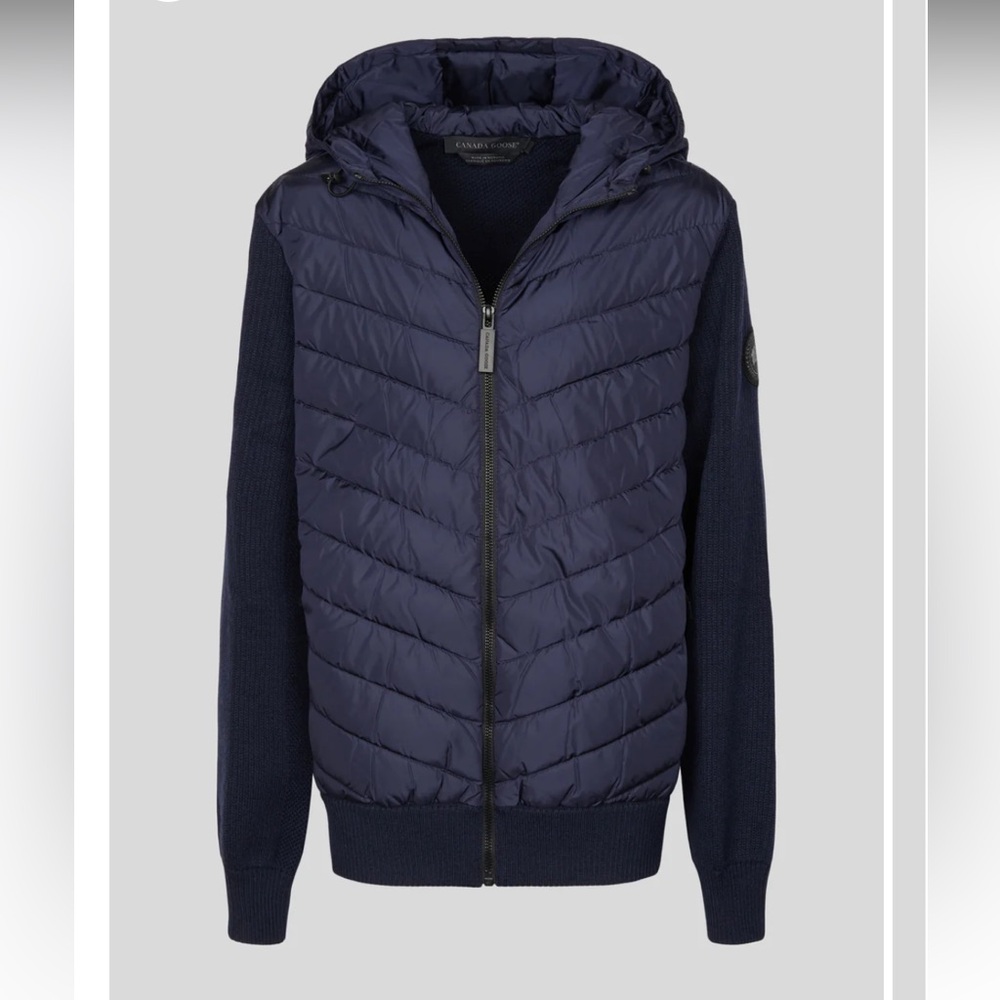 Navy Canada Goose Hybridge Knit Hoody Jacket